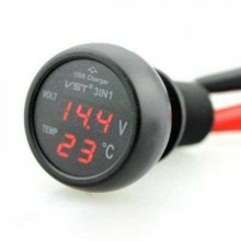 Автомобильный термометр - вольтметр - USB VST 706-1 Автомобильный термометр - вольтметр - USB VST 706-1