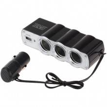 Автомобильный разветвитель тройник WF-0120 + USB Автомобильный разветвитель тройник WF-0120 + USB