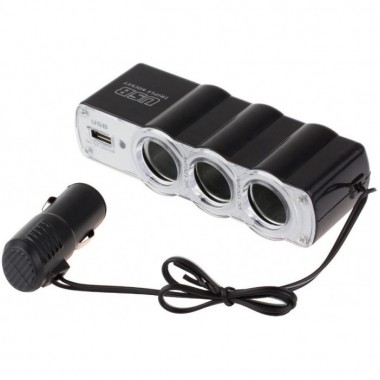 Автомобильный разветвитель тройник WF-0120 + USB 