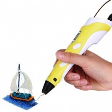 3D ручка рисование пластиком Pen2 MyRiwell с LCD дисплеем Желтая