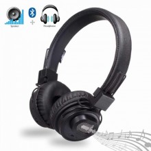Беспроводные Bluetooth стерео наушники с микрофоном NIA X5SP с МР3, FM и колонкой Чёрный
